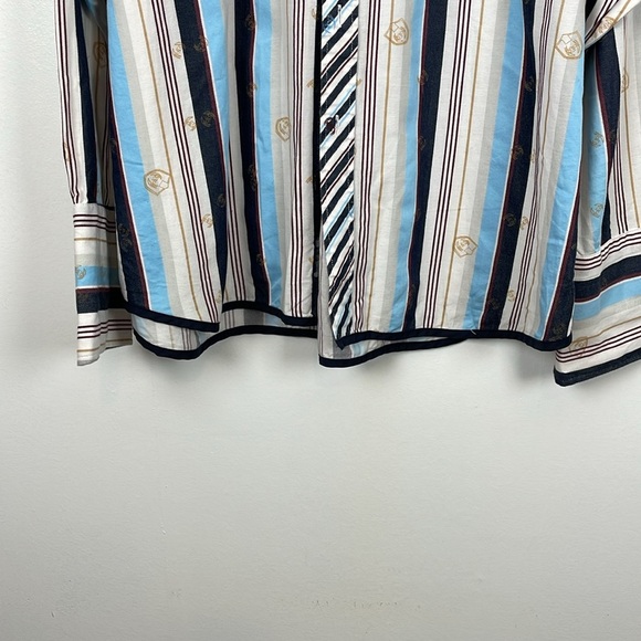 Phat Farm Button Down Shirt Mens 3XL Long Sleeve Multicolor Strip Front Pocket - Picture 2 of 10